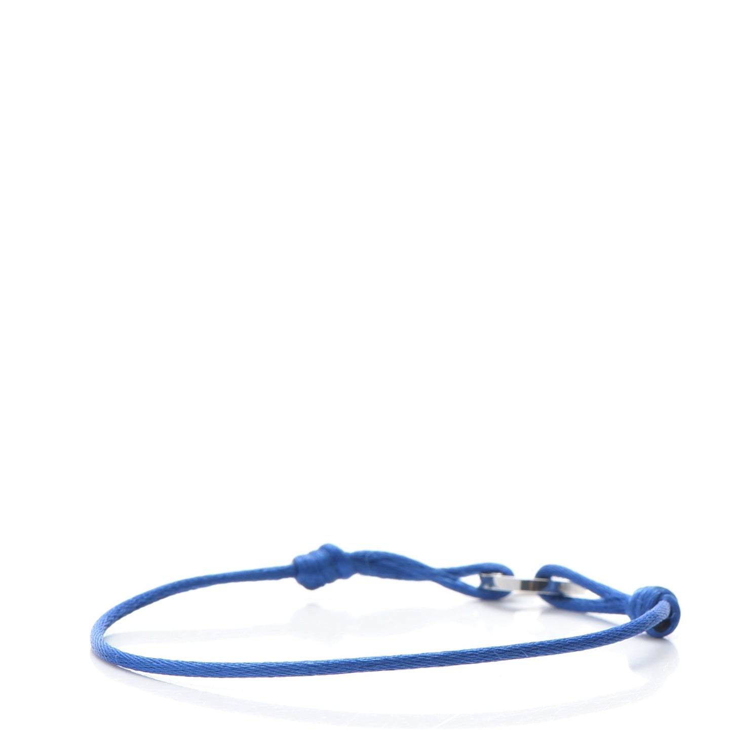18K White Gold Diamond LOVE Adjustable Cord Bracelet Royal Blue