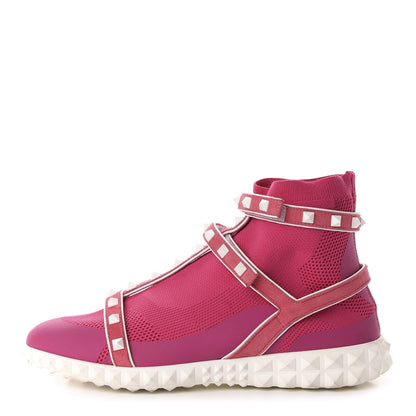 Valentino Garavani Body Tech Knit Free Rockstud Sock High Top Sneakers 39 Shadow Pink White 1 of 7