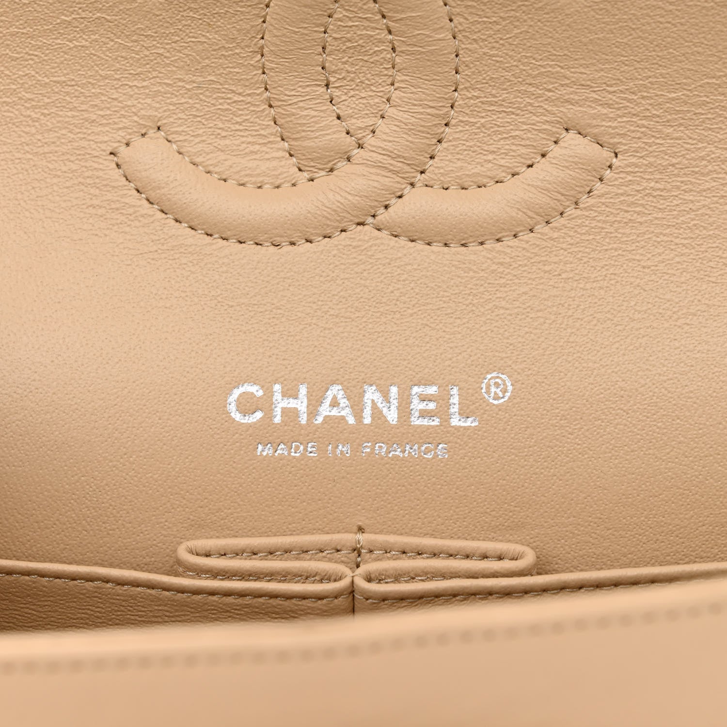 Chanel Lambskin Quilted Medium Double Flap Beige 6 of 13