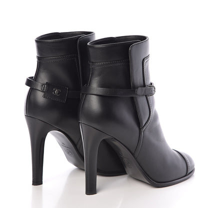 Chanel Calfskin CC Short Boots 38 Black 4 of 10