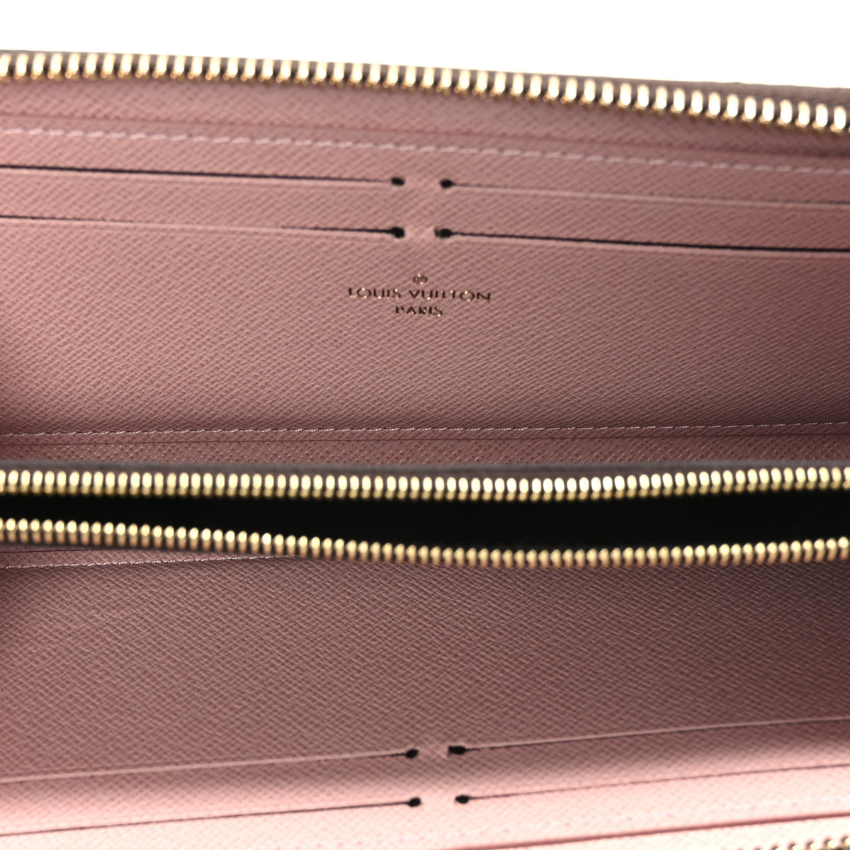 Damier Ebene Clemence Wallet Rose Ballerine