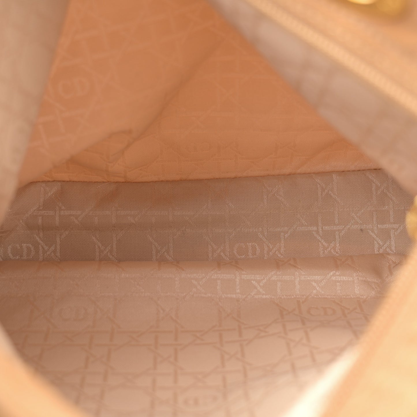 Nylon Cannage Large Lady Dior Tan