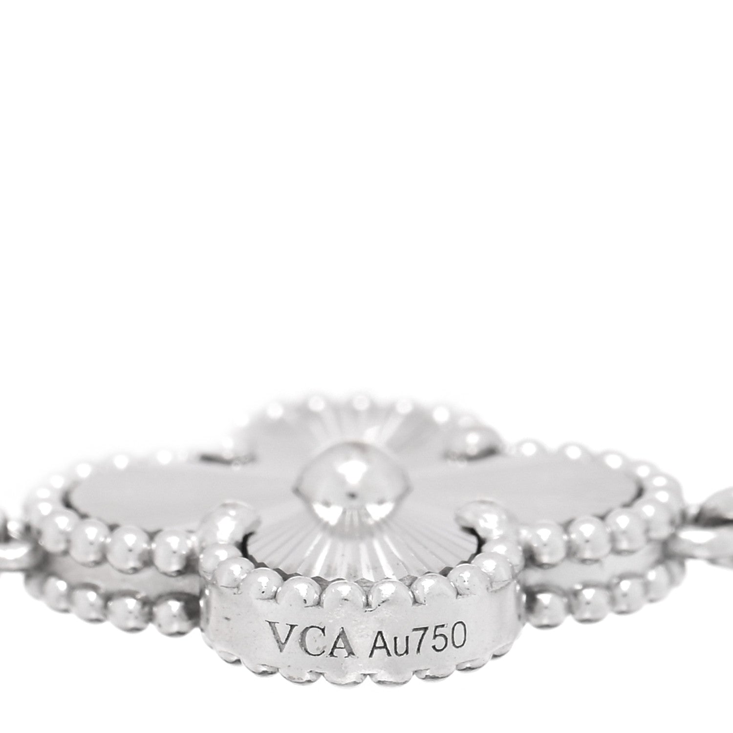 Van Cleef & Arpels 18K White Gold 5 Motifs Guilloche Vintage Alhambra Bracelet 3 of 3
