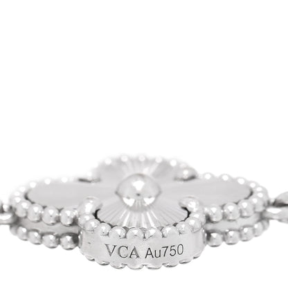 Van Cleef & Arpels 18K White Gold 5 Motifs Guilloche Vintage Alhambra Bracelet 3 of 3