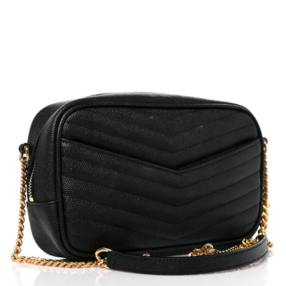 Saint Laurent Grain De Poudre Matelasse Monogram Mini Lou Camera Bag Black 3 of 13