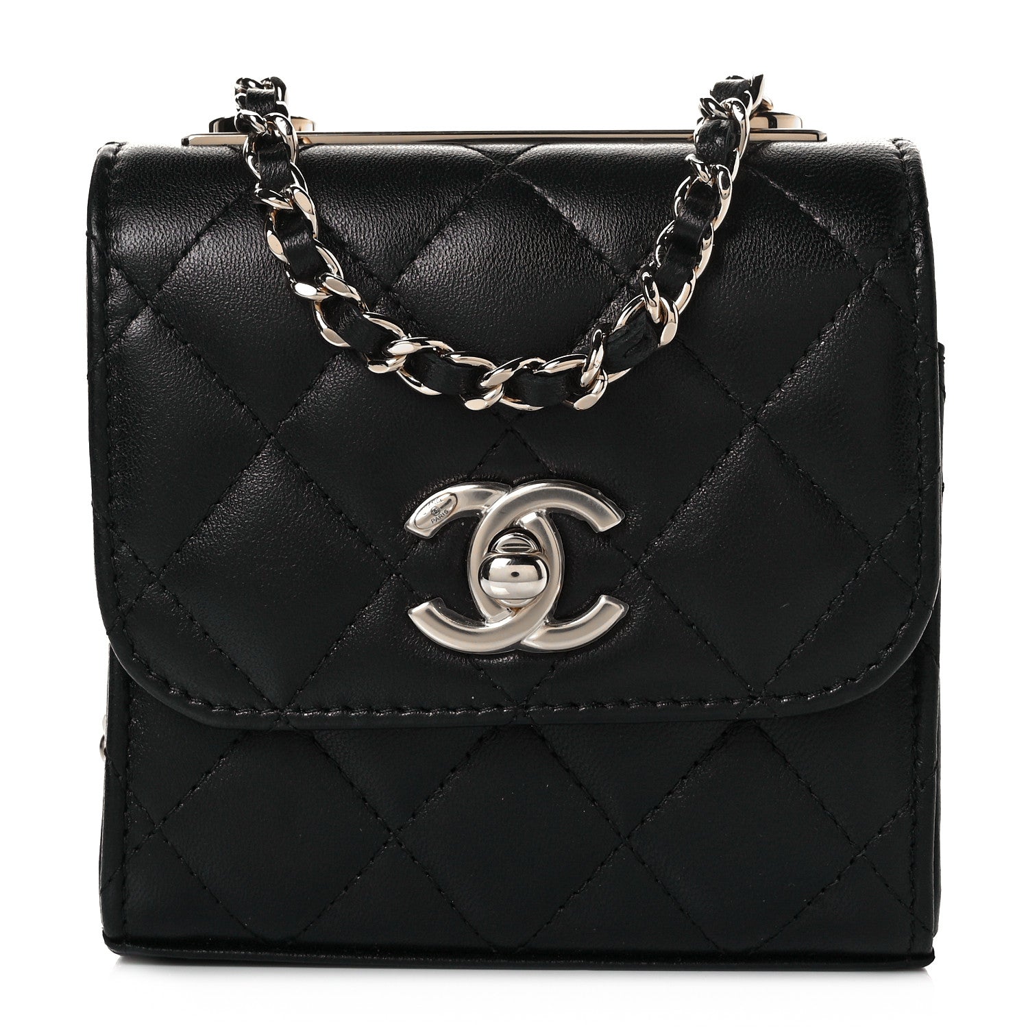 Chanel Lambskin Quilted Mini Trendy CC Chain Wallet Black 3 of 28