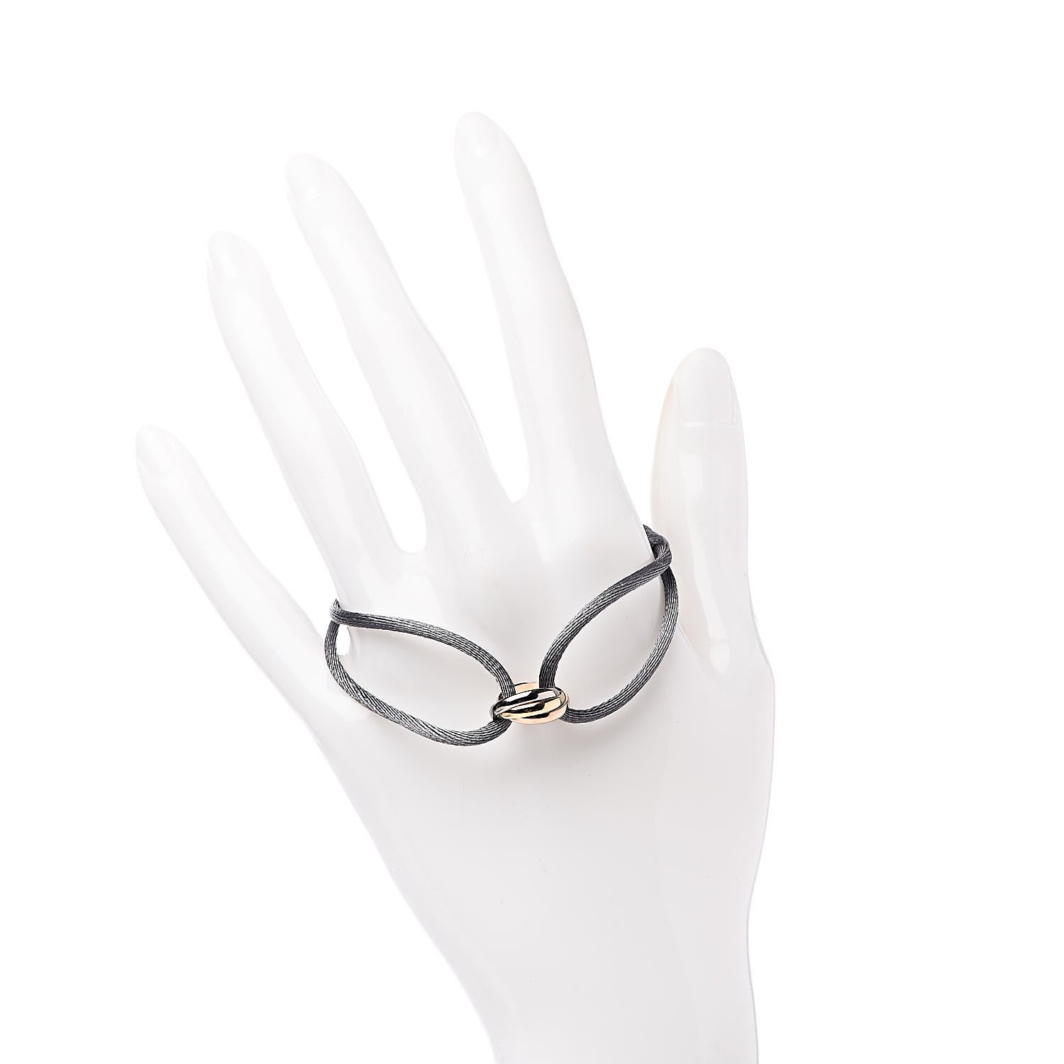 Cartier 18K Pink Yellow White Gold Trinity Adjustable Cord Bracelet Gray 2 of 6
