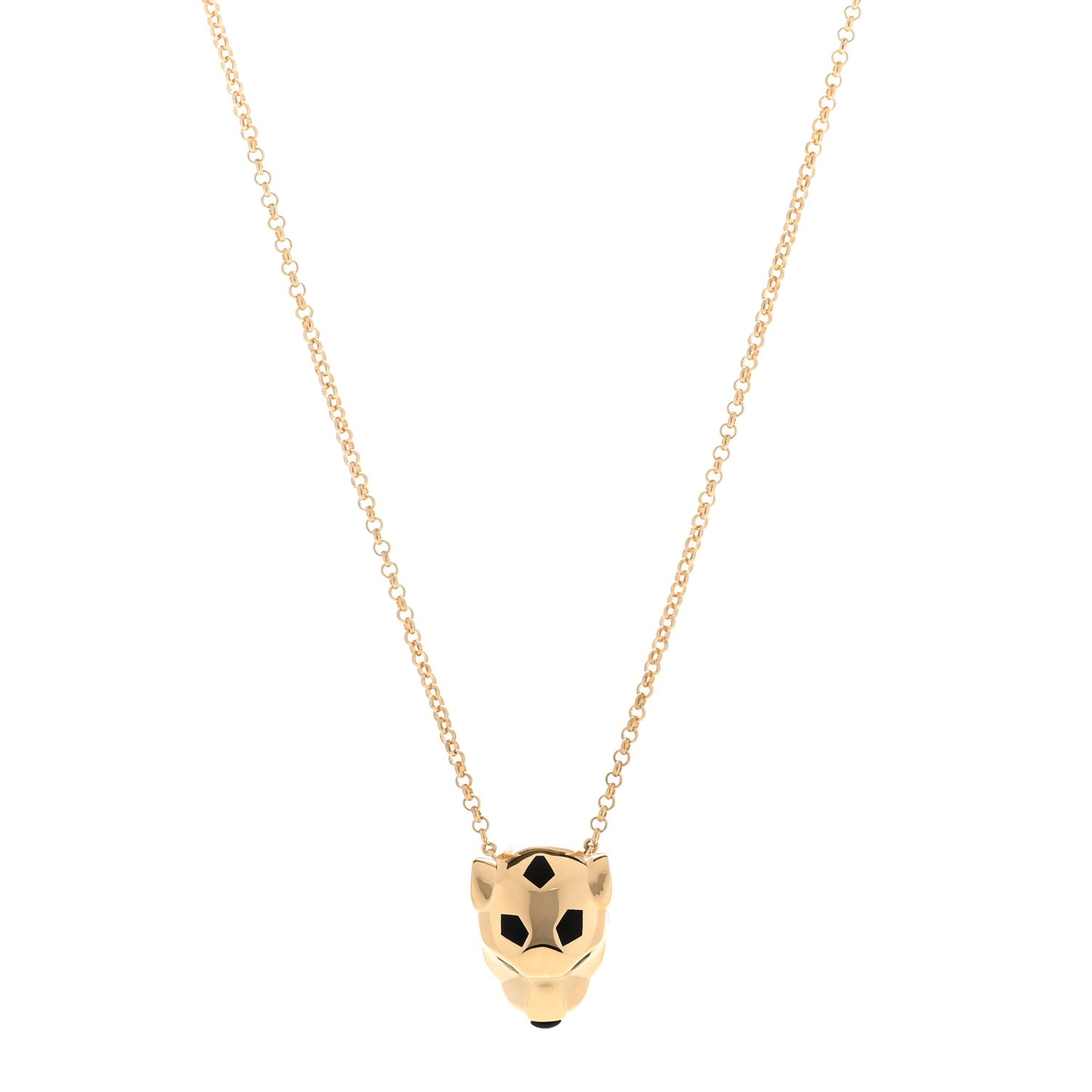18K Yellow Gold Tsavorite Onyx Panthere De Cartier Pendant Necklace