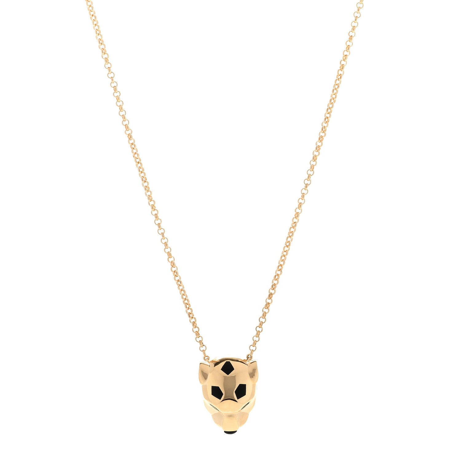 Cartier 18K Yellow Gold Tsavorite Onyx Panthere De Cartier Pendant Necklace 1 of 4