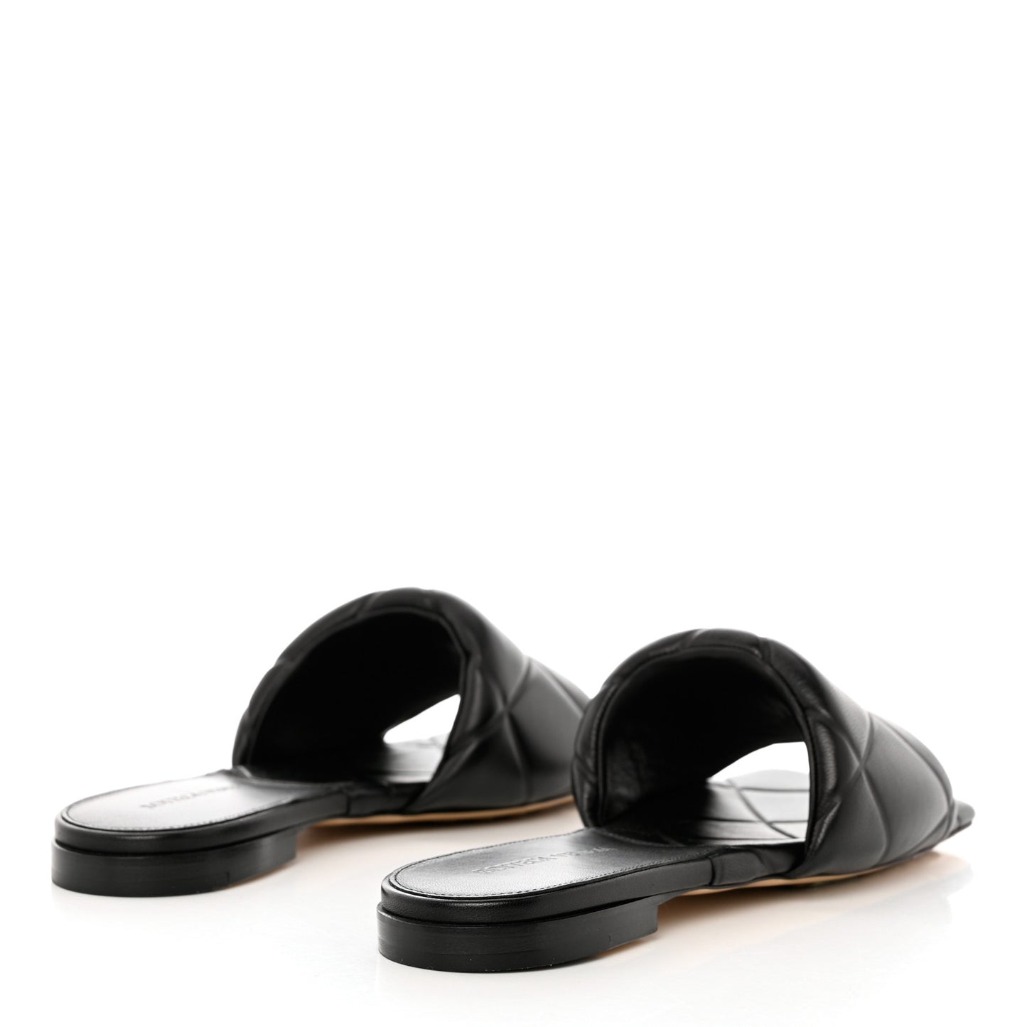 Nappa Quilted Rubber Lido Flat Sandals 39.5 Black