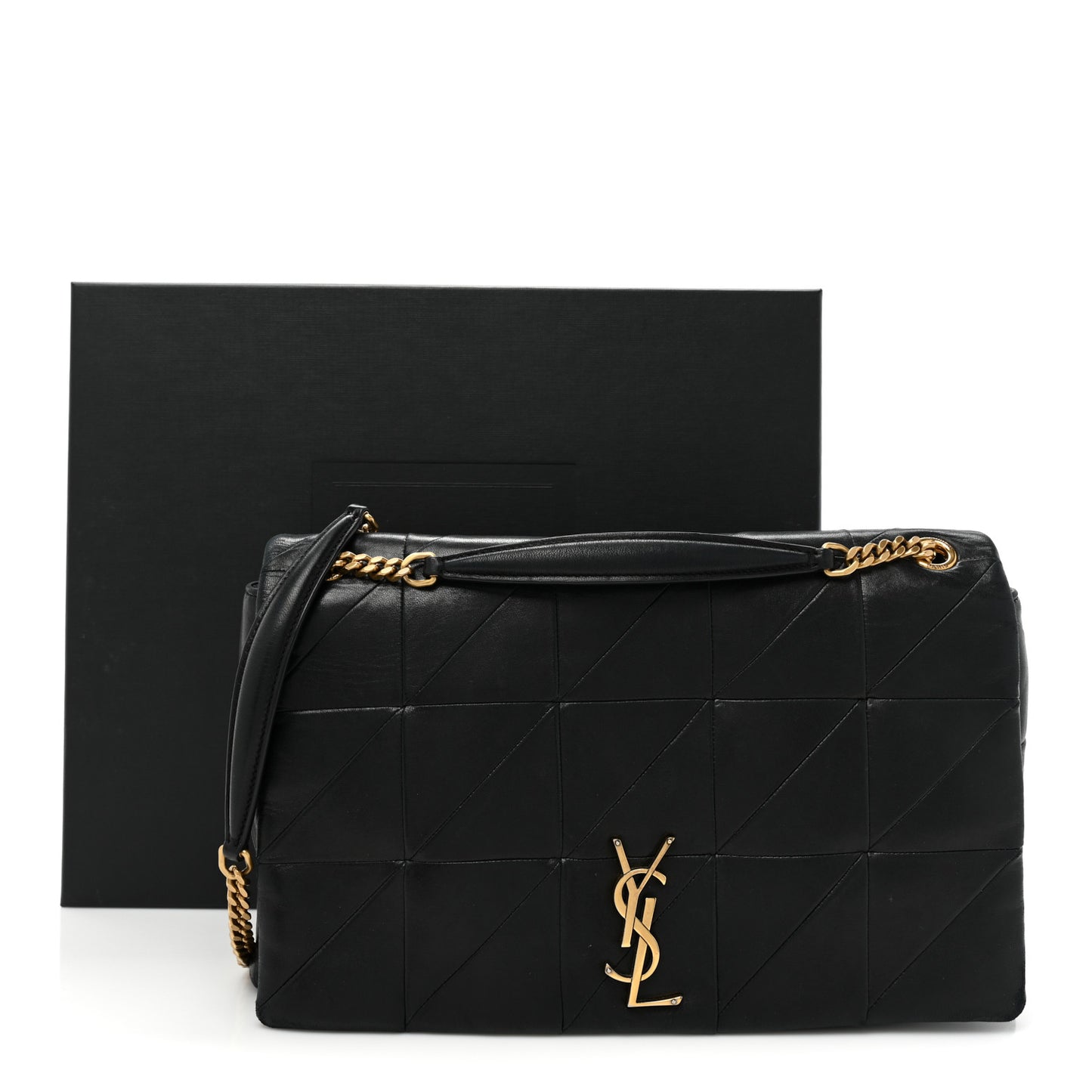 Lambskin Patchwork Monogram Large Jamie Black