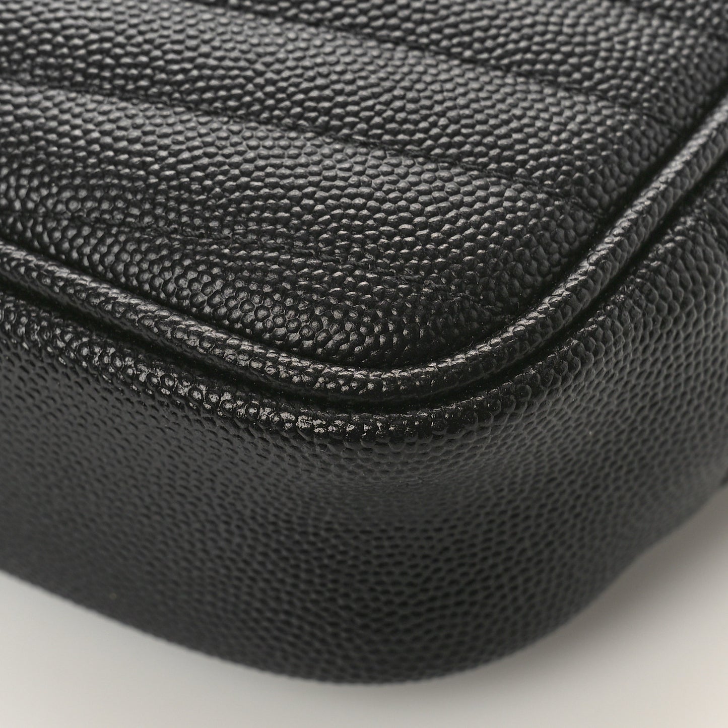 SAINT LAURENT Grain De Poudre Matelasse Monogram Mini Lou Camera Bag Black