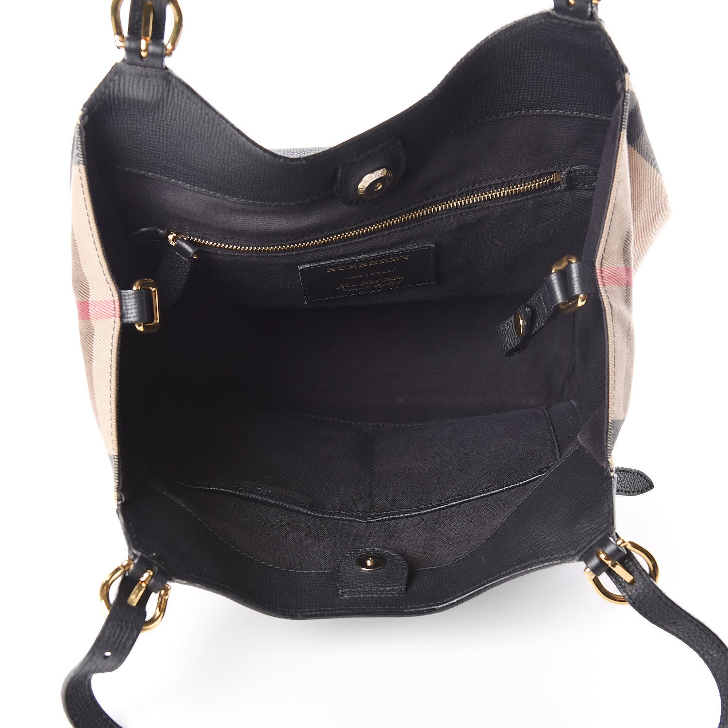 Burberry Grainy Calfskin House Check Small Canterbury Black 5 of 11