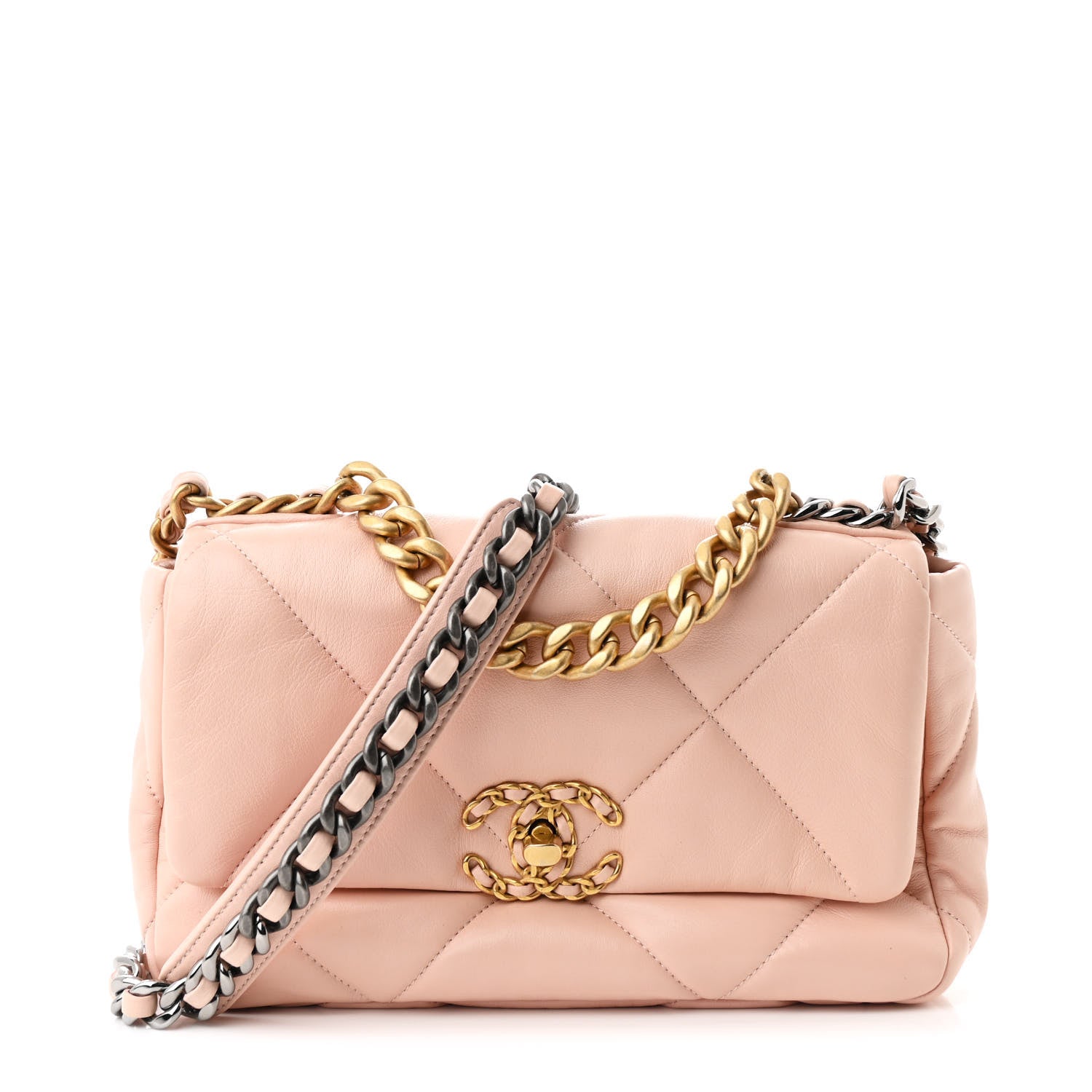 Chanel Lambskin Quilted Medium Chanel 19 Flap Pink 1 of 10