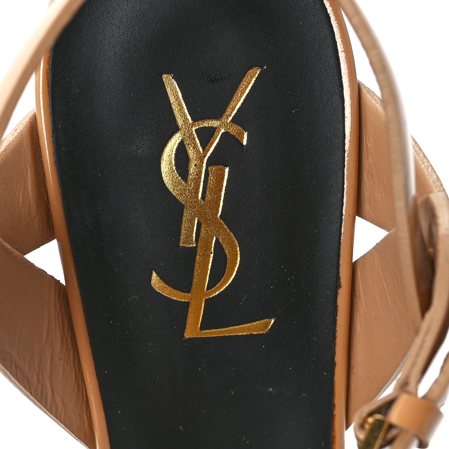 Saint Laurent Patent Tribute 105 Platform Sandals 38 Nude Powder 7 of 8