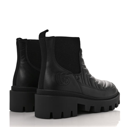 Gucci Calfskin Nappa Matelasse Frances Chelsea Boots 36 Black 4 of 10