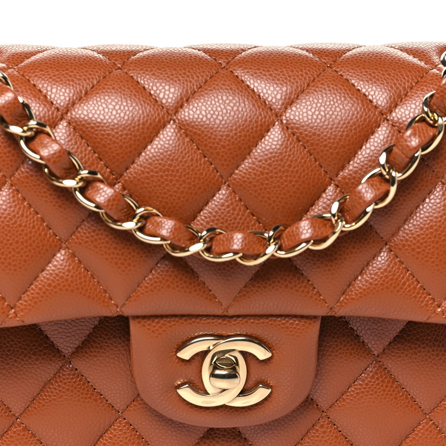 Chanel Caviar Quilted Small Double Flap Light Brown 8 of 11