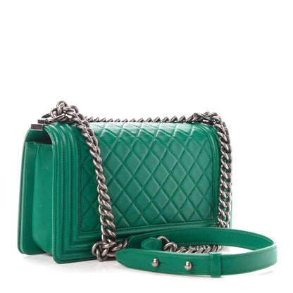 Chanel Calfskin Quilted Medium Boy Flap Green 2 of 8