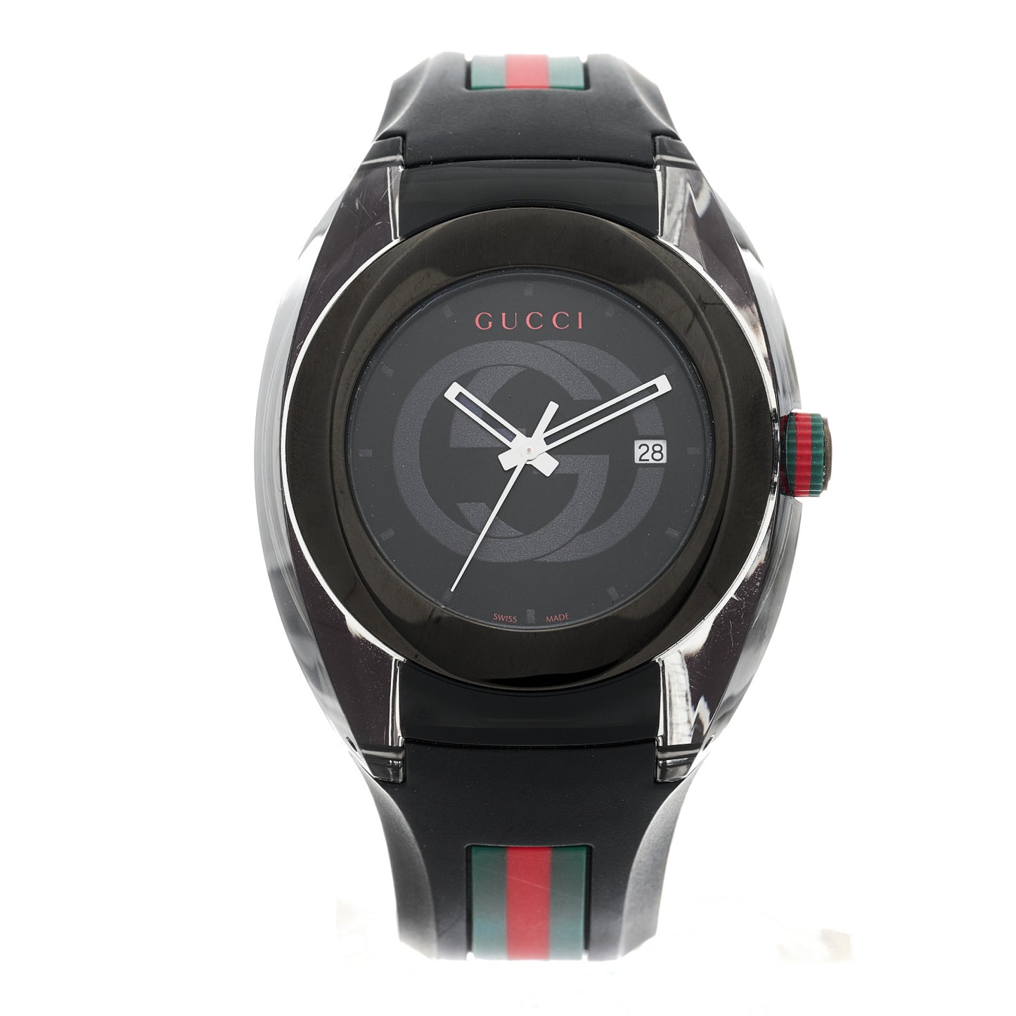 Stainless Steel Rubber 46mm Sync Web Quartz Watch Black