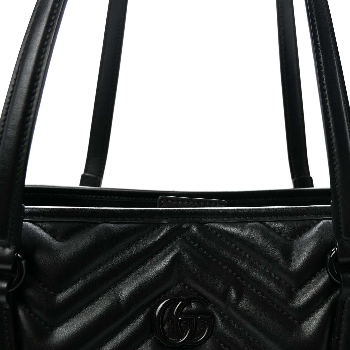 Calfskin Matelasse Monochrome Large GG Marmont Tote Bag Black