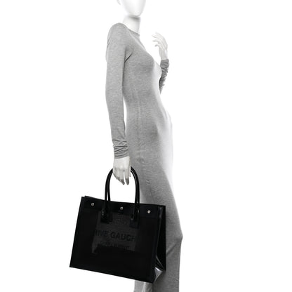 Saint Laurent Mesh Patent Rive Gauche Tote Black 2 of 11