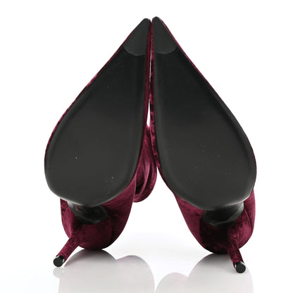 Balenciaga Velvet Extreme Pointed Toe Knife Booties 40 Rouge Prune 5 of 6
