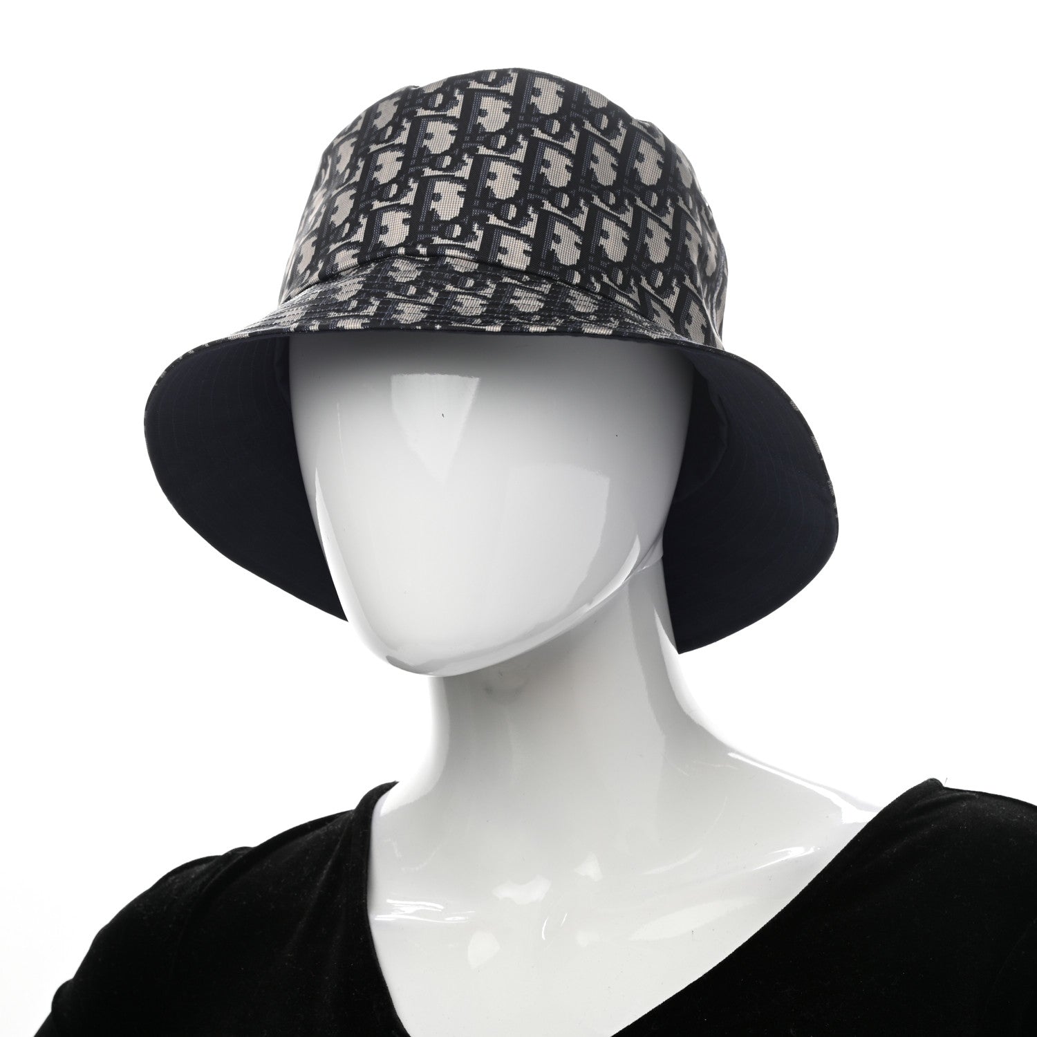 Christian Dior Polyester Cotton Oblique Teddy-D Brim Bucket Hat 58 2 of 16