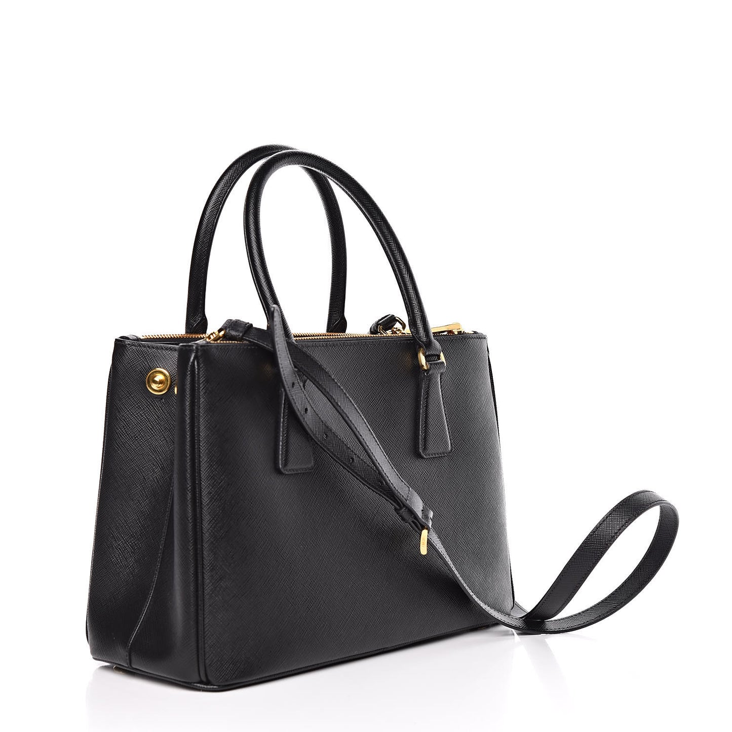 Saffiano Small Galleria Double Zip Tote Black