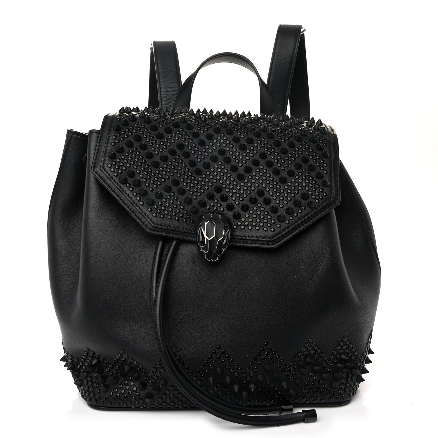 Bulgari X NICHOLAS KIRKWOOD Calfskin Studded Serpenti Forever Backpack Black 1 of 9