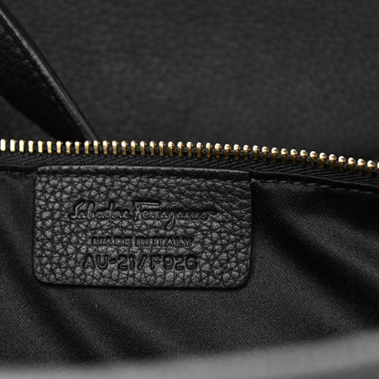 Salvatore Ferragamo Grained Calfskin Bitter Pocket Tote Black 7 of 10