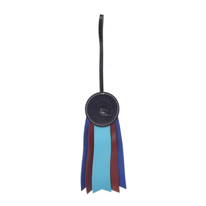 Hermes Hunter Cowhide Milo Lambskin Paddock Flot Bag Charm Bleu Electrique Rouge H Blue Jean Bleu Azteque 1 of 5