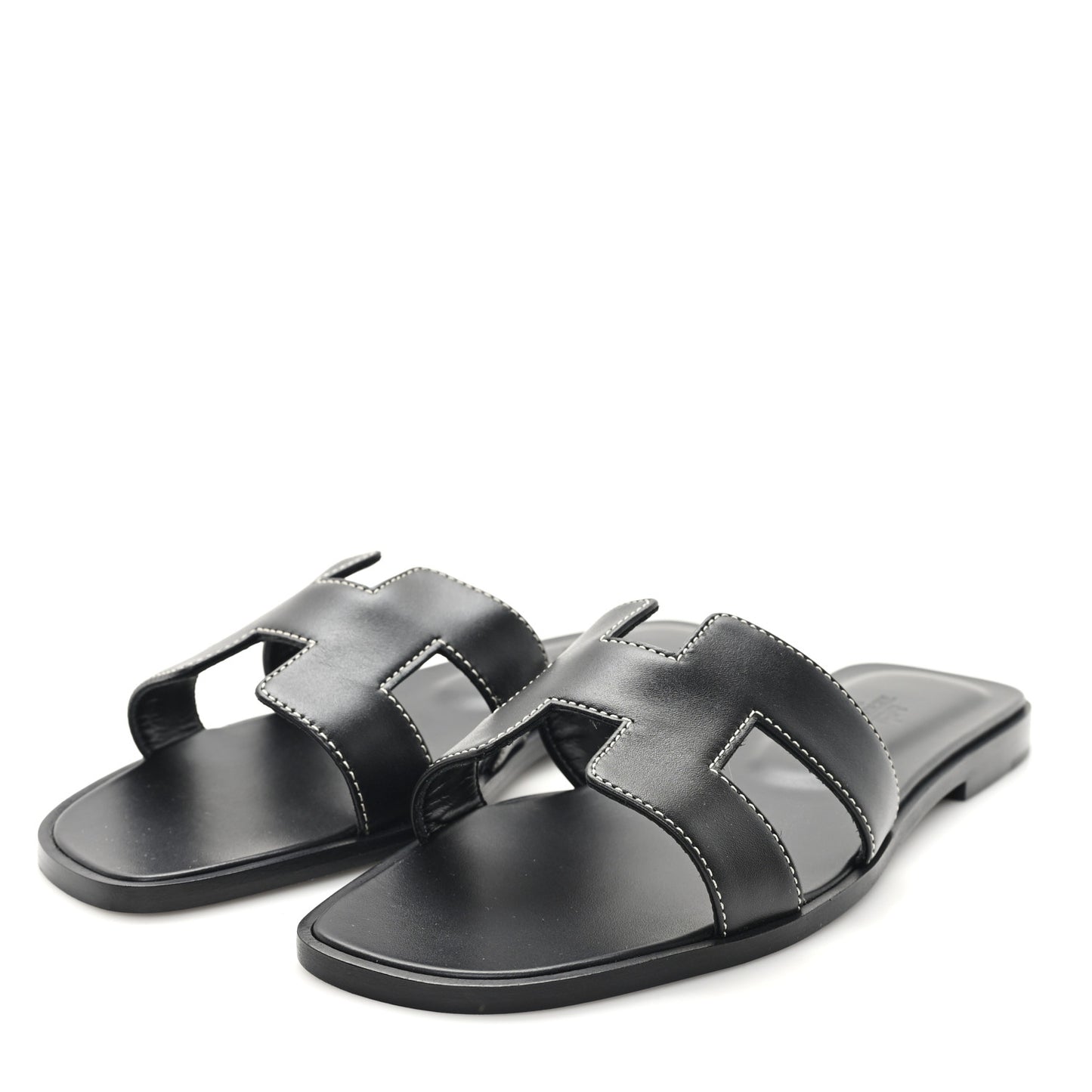 Box Calfskin Oran Sandals 38 Black