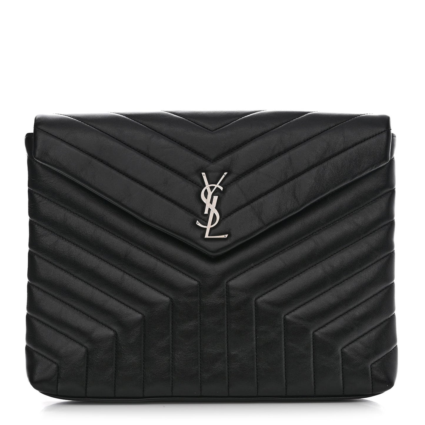 Calfskin Y Quilted Monogram Loulou Document Holder Black