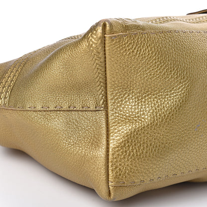Fendi Calfskin Romano Selleria Large Villa Borghese Tote Gold 12 of 14