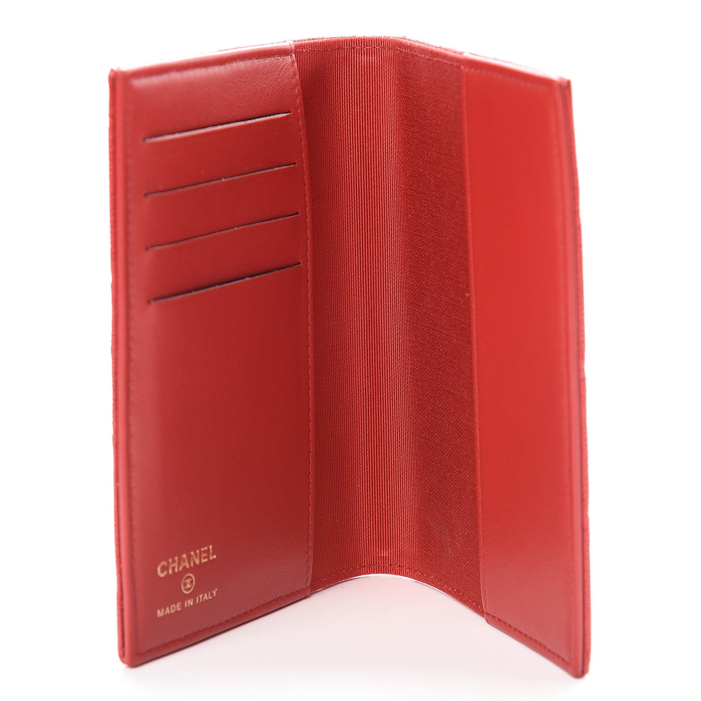 Caviar Quilted Passport Holder Red