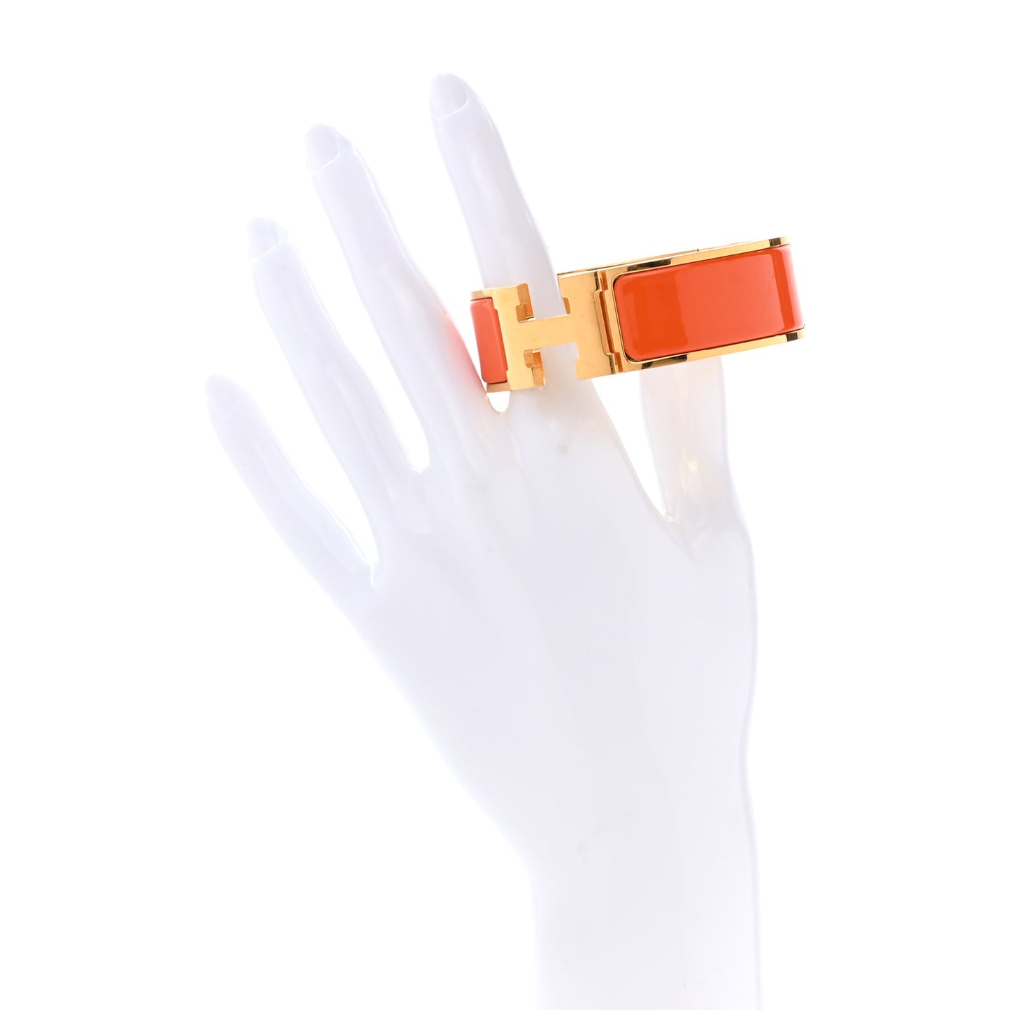 Enamel Wide Clic Clac H Bracelet GM Orange
