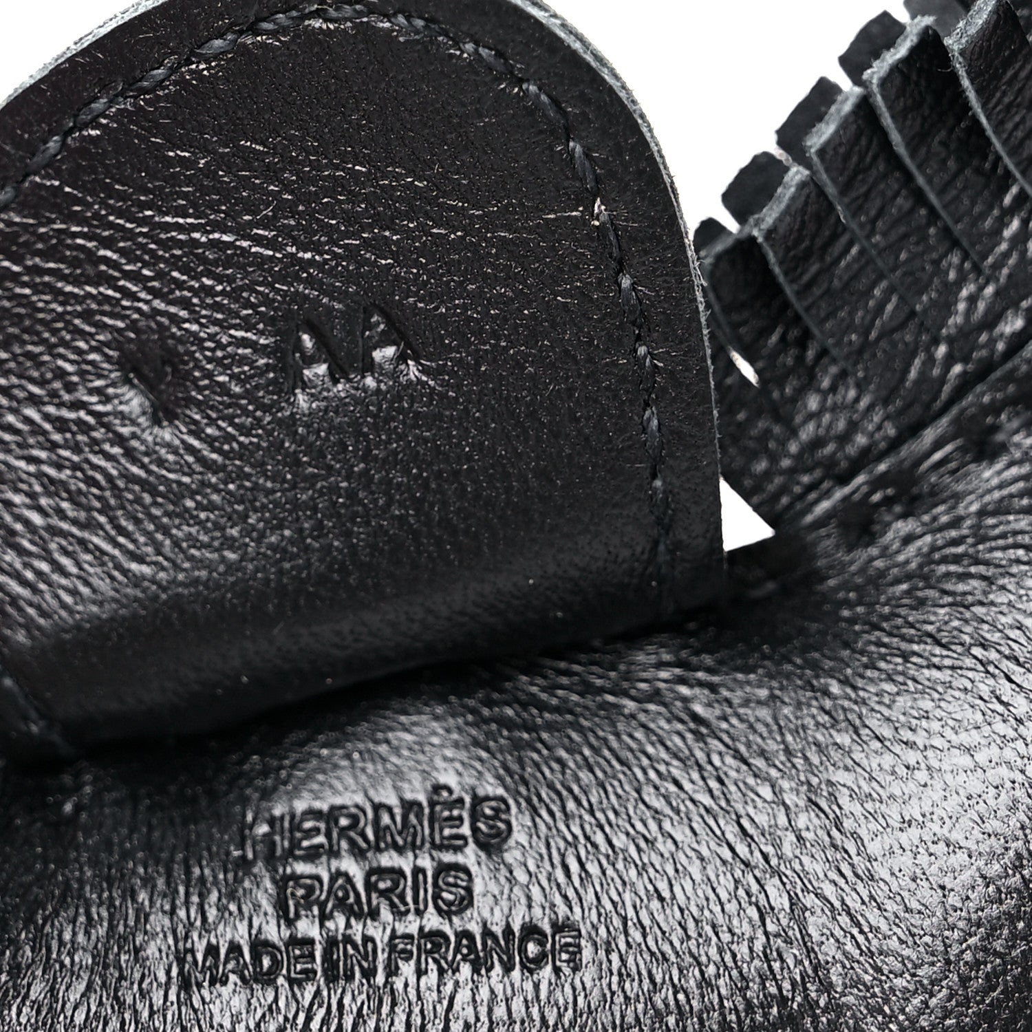 Hermes Milo Lambskin Grigri Rodeo Horse Bag Charm MM So Black 3 of 5