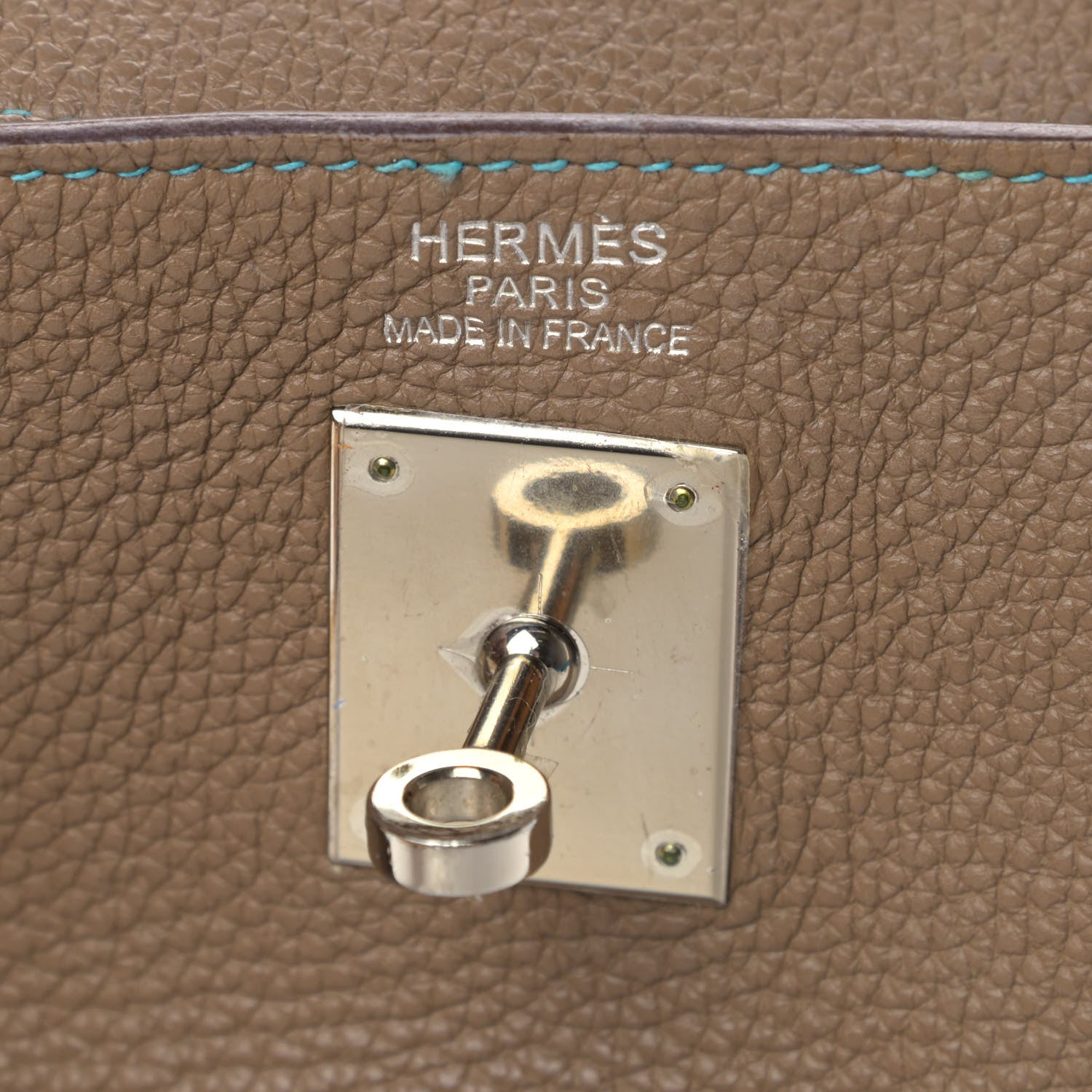 Hermes Togo Eclat Kelly Retourne 35 Etoupe Bleu Azteq 9 of 14