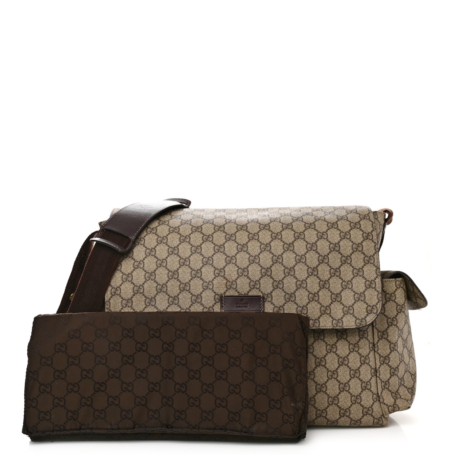 Gucci GG Plus Monogram Messenger Diaper Bag Dark Brown 1 of 16