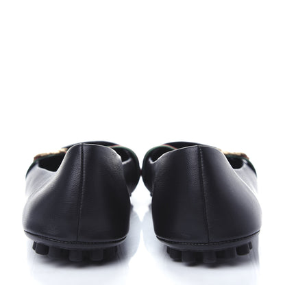 Gucci Calfskin Bayadere Bee Ballerina Flats 39 Black 7 of 12