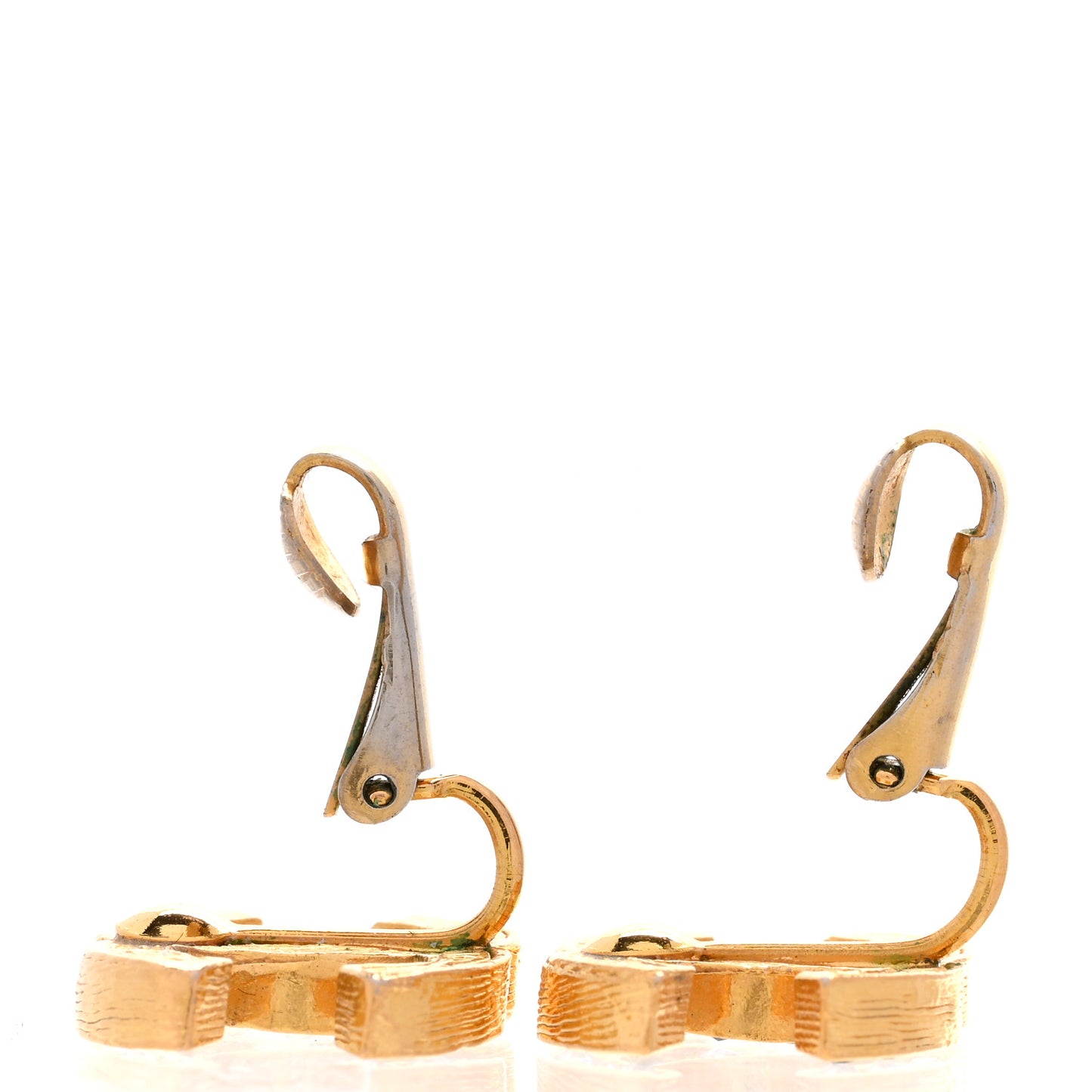 Crystal CC Clip on Earrings Gold