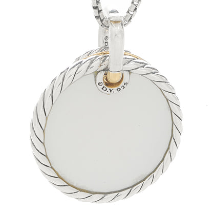 David Yurman Sterling Silver 18K Yellow Gold Diamond Black Onyx Mother of Pearl DY Elements Convertible Pendant Necklace 6 of 6