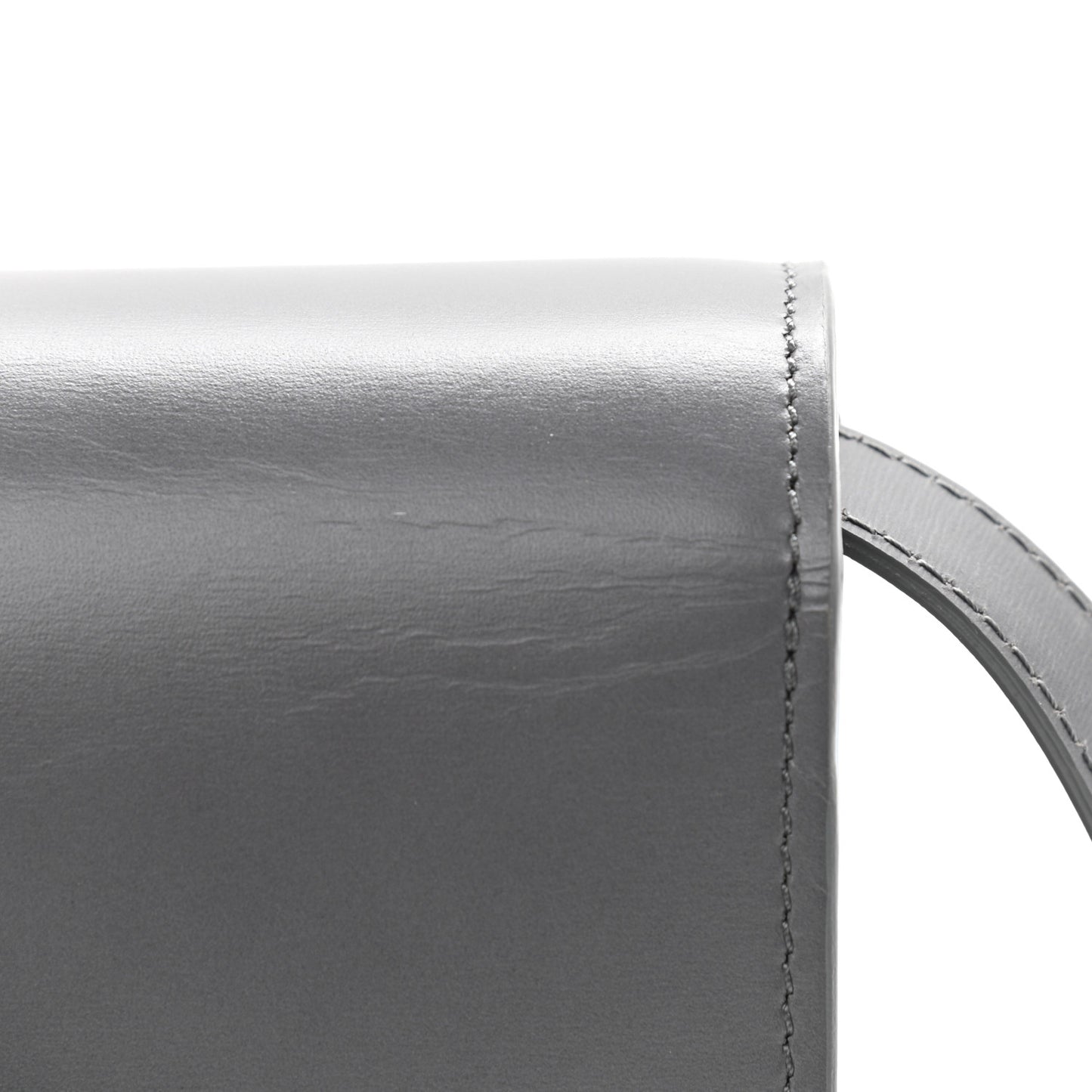 Box Calfskin Teen Classic Box Flap Bag Light Charcoal