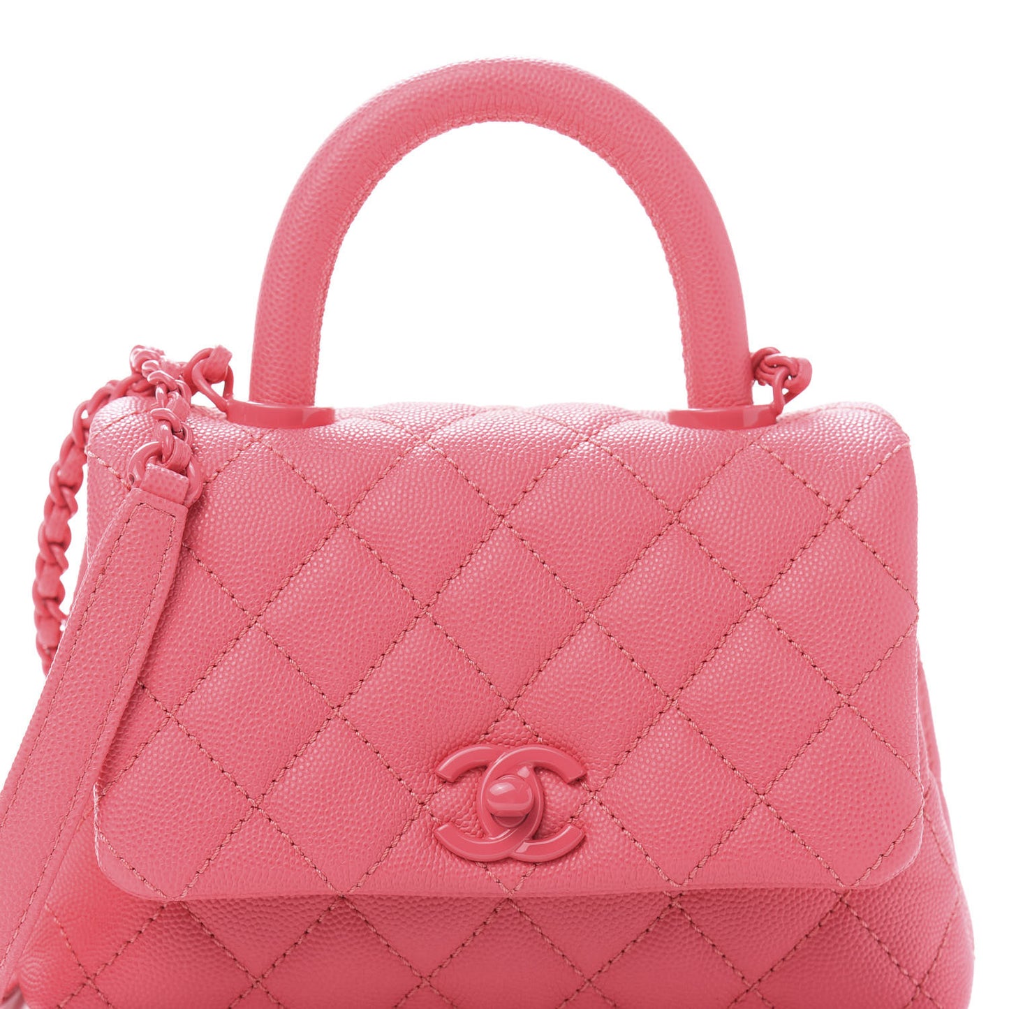 Caviar Quilted Incognito Extra Mini Coco Handle Flap Pink