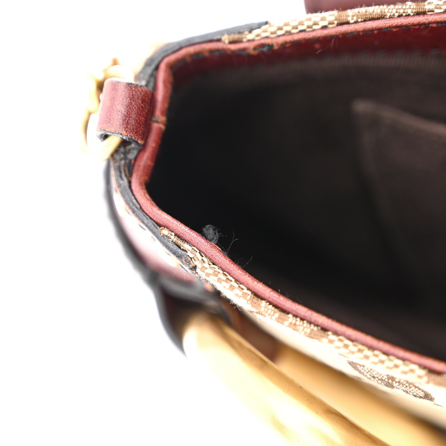 Gucci Monogram Studded Horsebit Clutch Bordeaux 13 of 17