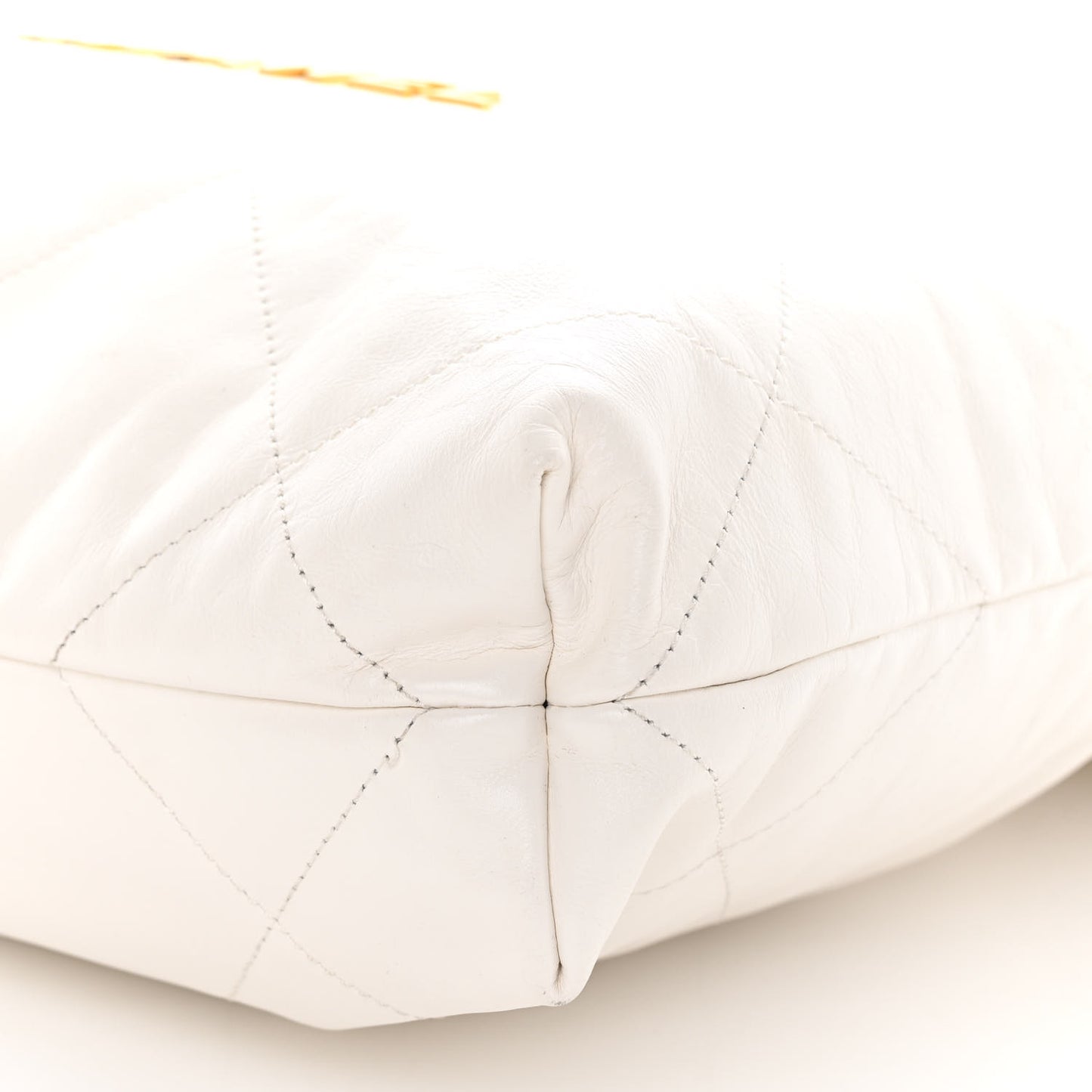Shiny Calfskin Quilted Small Chanel 22 White