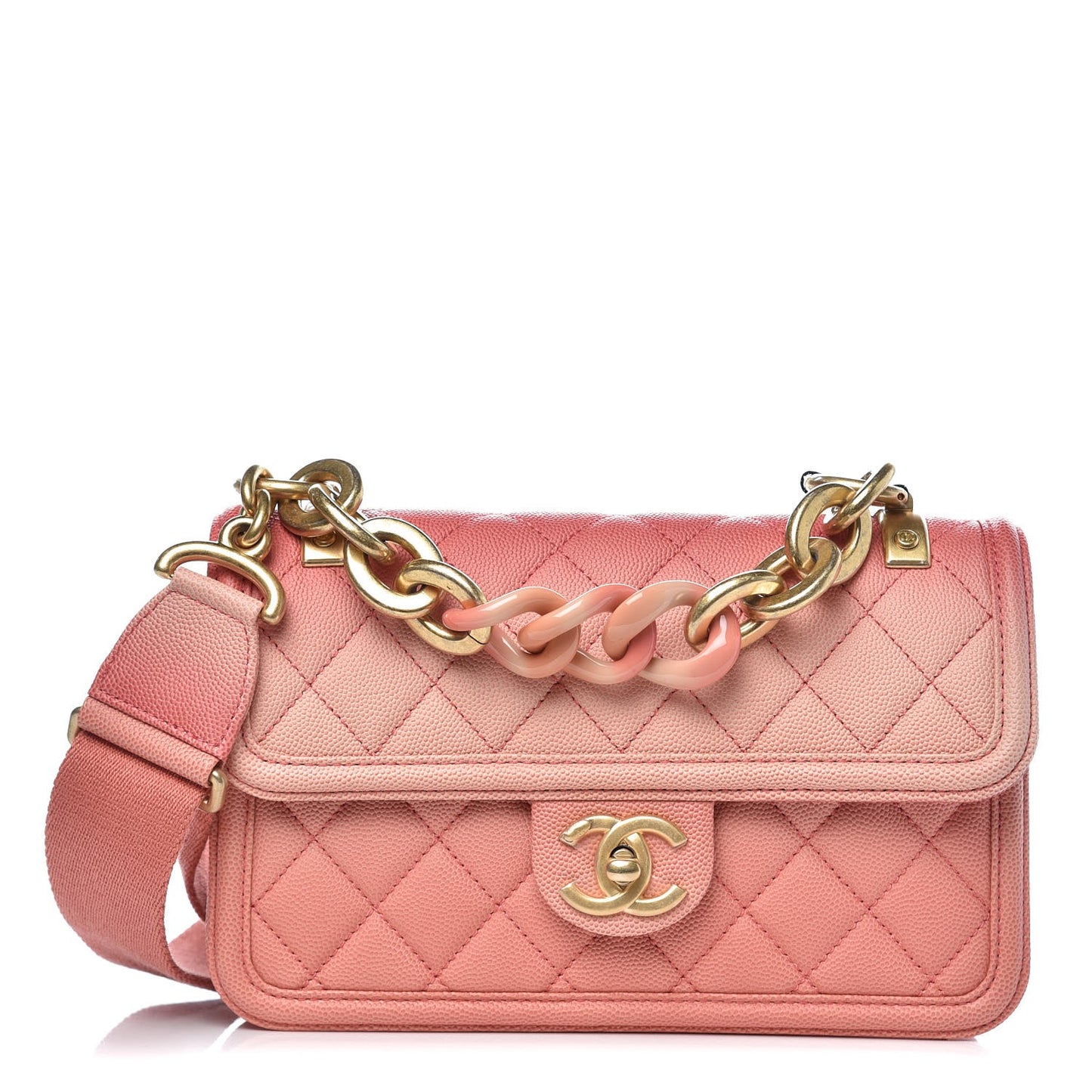 Caviar Quilted Small Sunset On The Sea Flap Coral