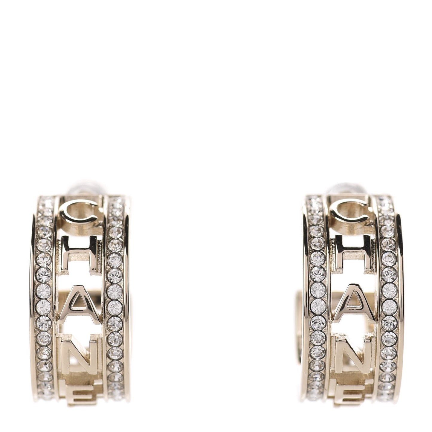 Metal Crystal Bow-tiful CC Hoop Earrings Gold