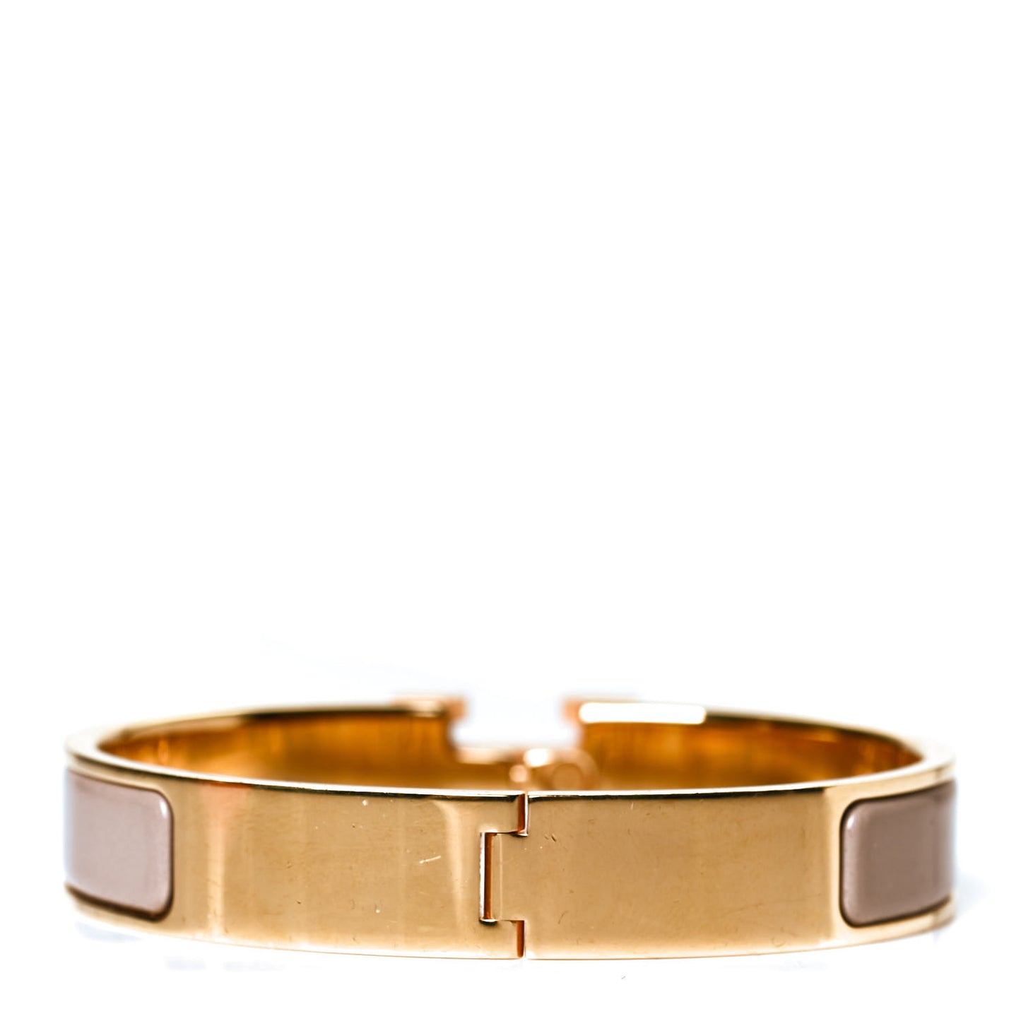 Enamel Narrow Clic Clac H Bracelet GM Marron Glace