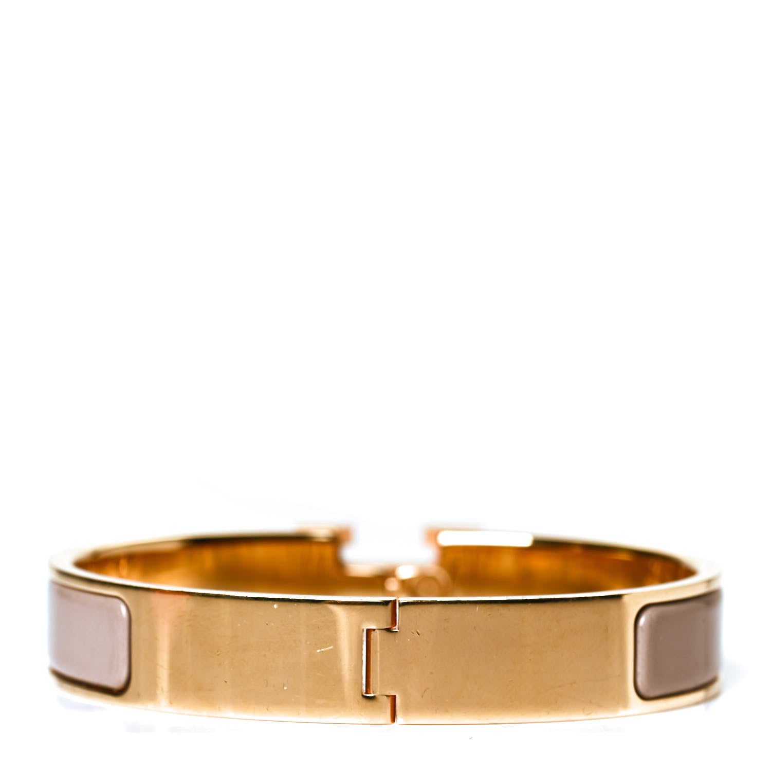 Hermes Enamel Narrow Clic Clac H Bracelet GM Marron Glace 2 of 4
